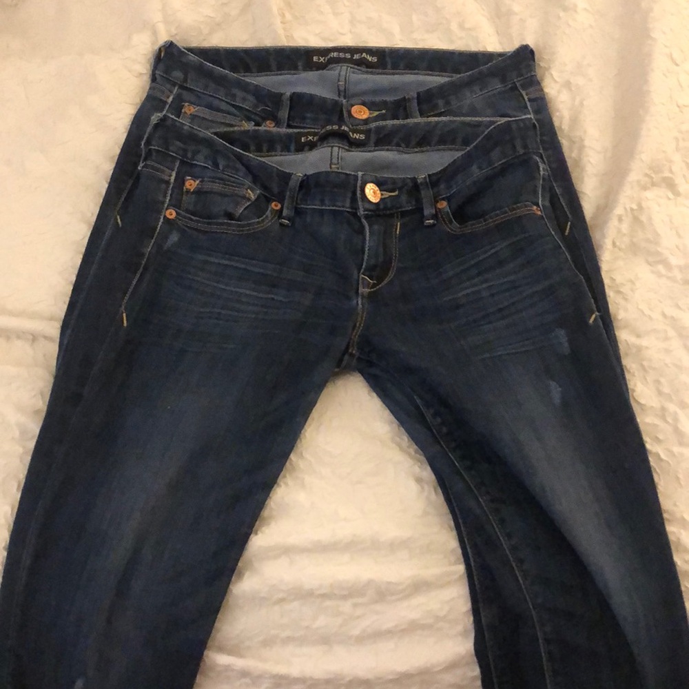 2 pairs of Express Ankle Skinny Jeans